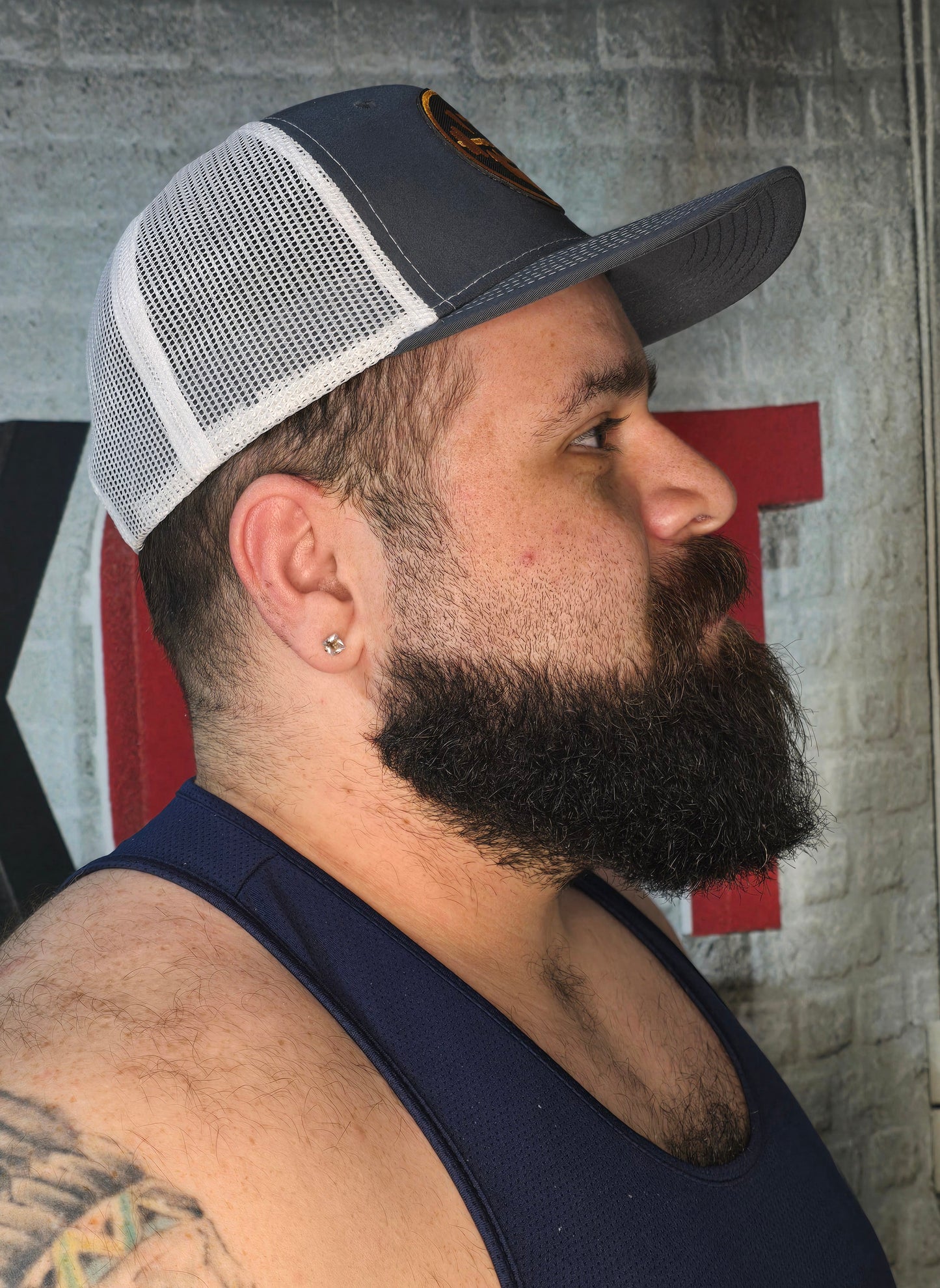Brute Co Round Blue and Orange Logo Snapback