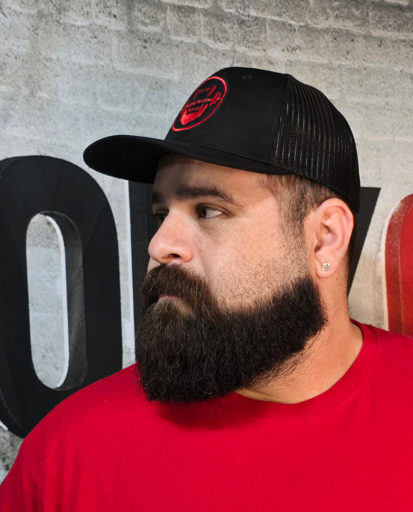 Brute Co Round Red and Black Logo Snapback