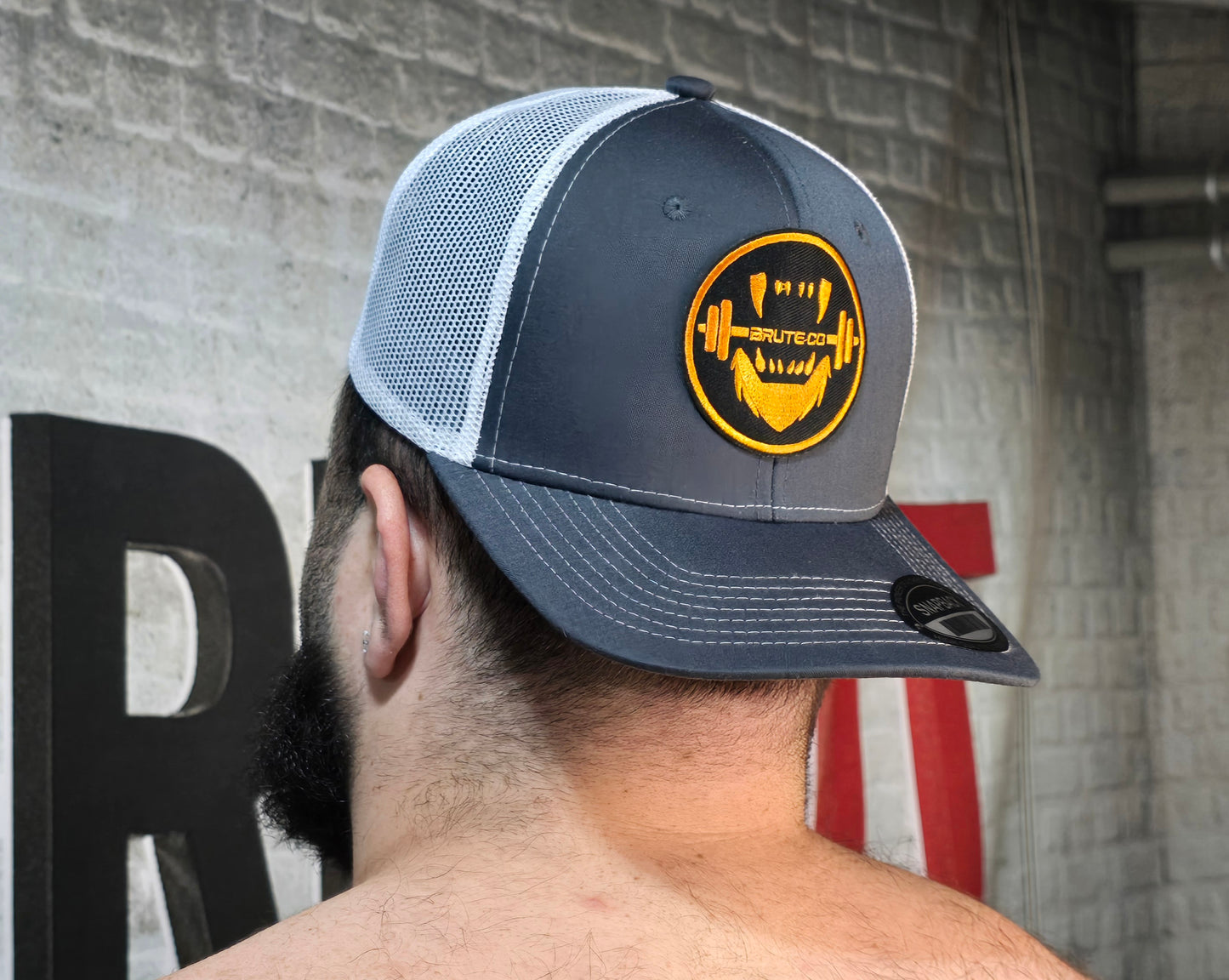 Brute Co Round Blue and Orange Logo Snapback