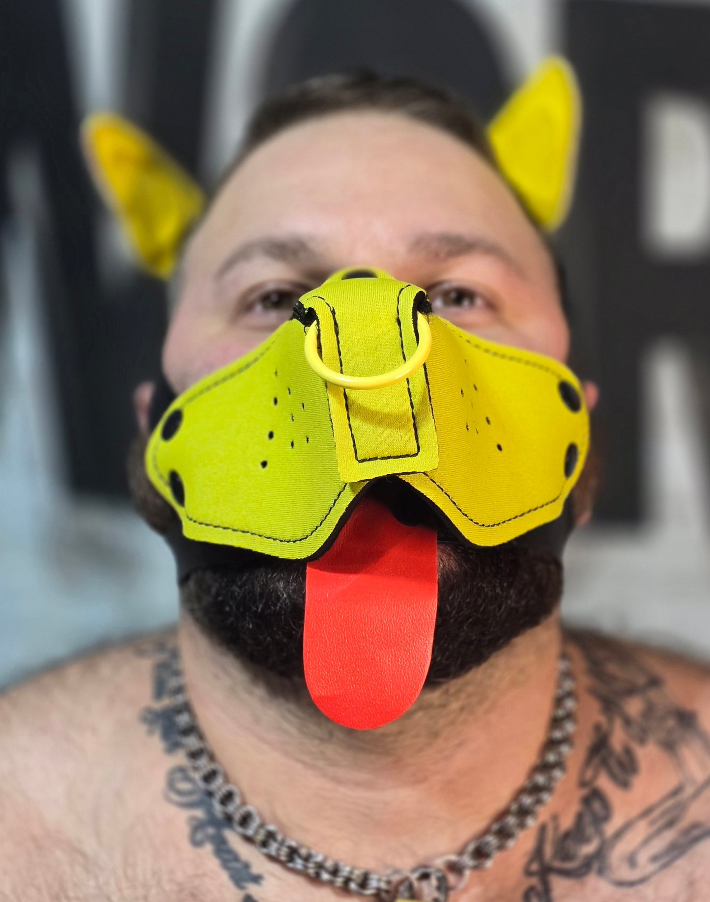 "Thristy" Yellow Puppy Hood