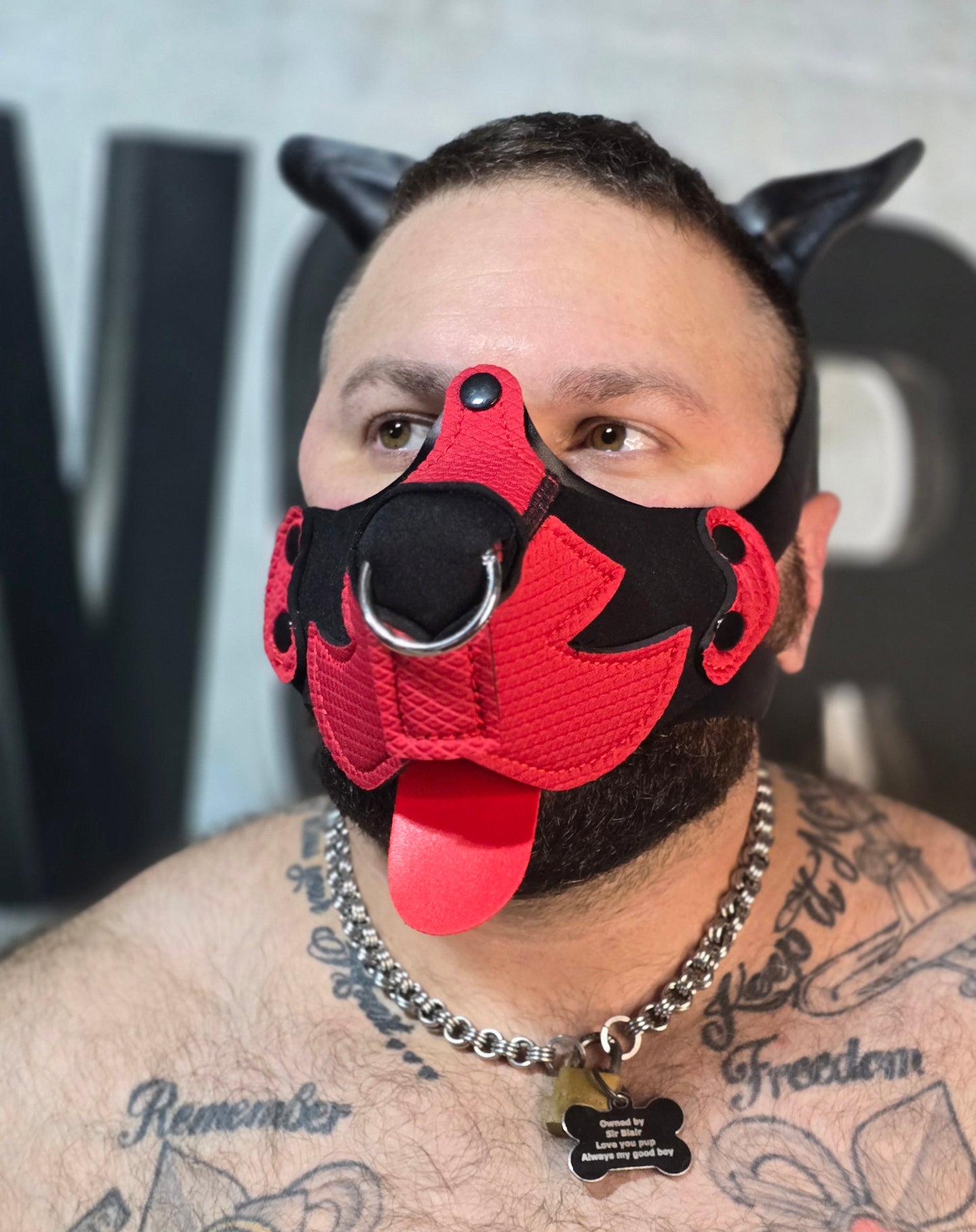 "Bear Hunter" Red and Black Puppy Hood