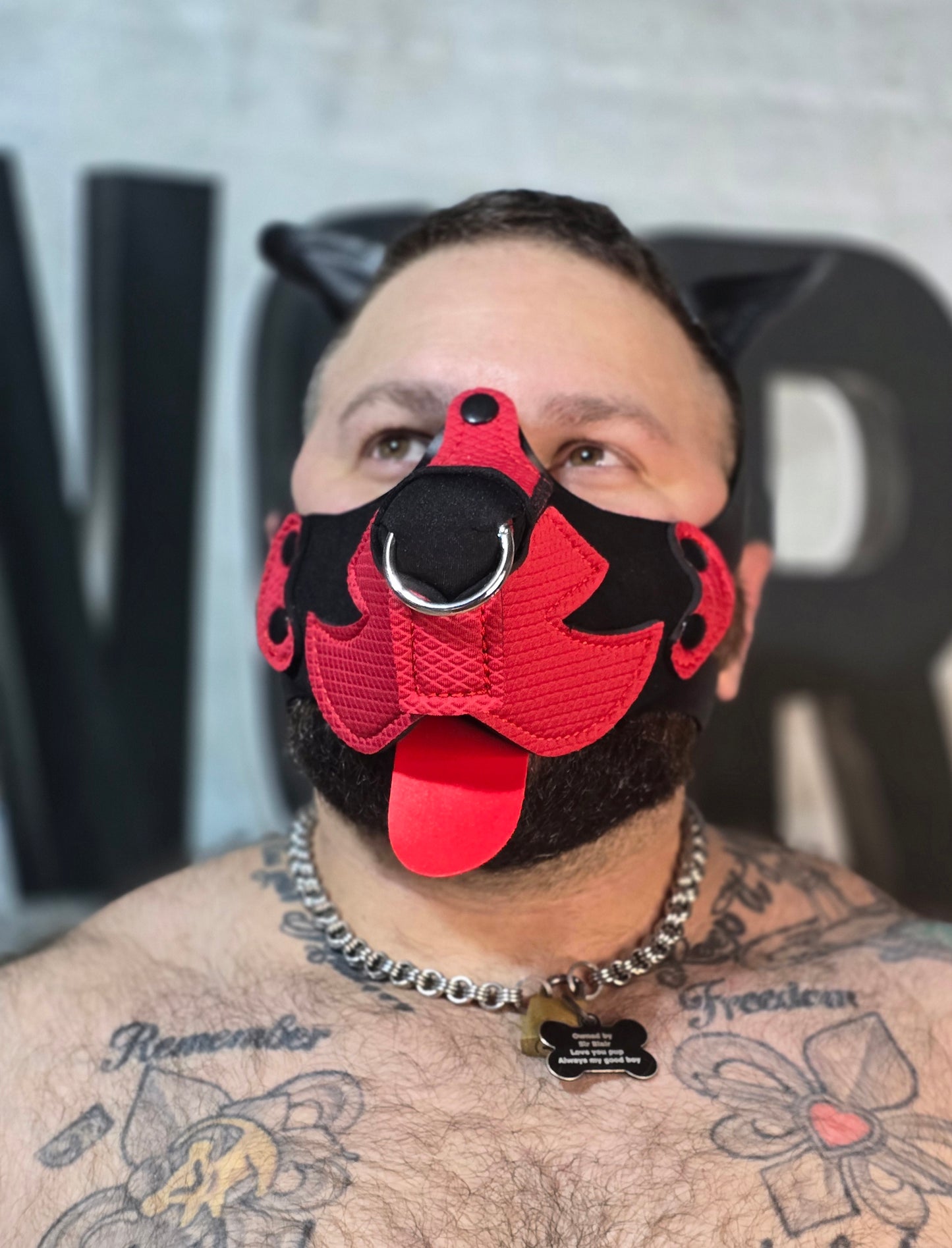 "Bear Hunter" Red and Black Puppy Hood