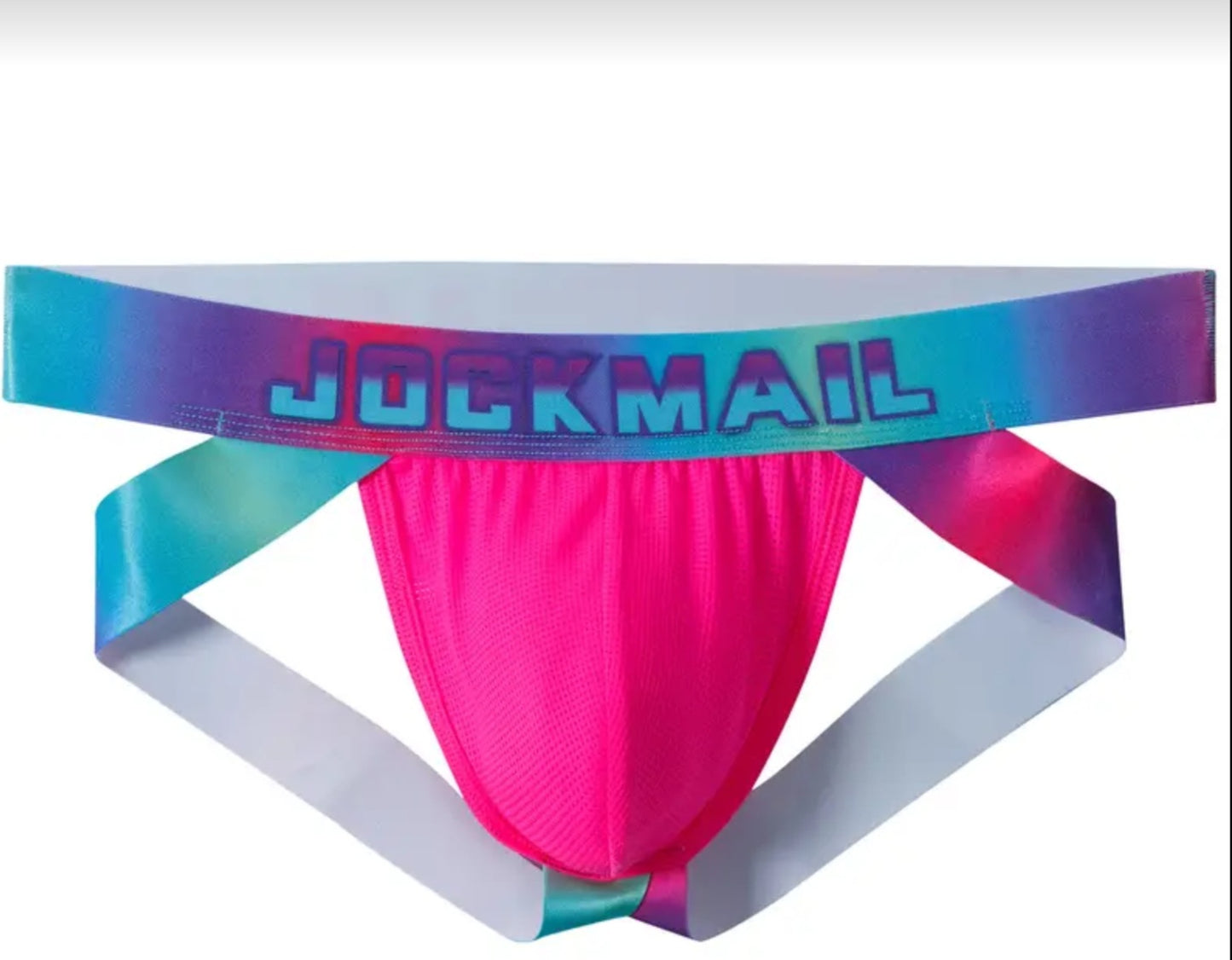 Pink Multicolor Band Jockmail Jockstrap