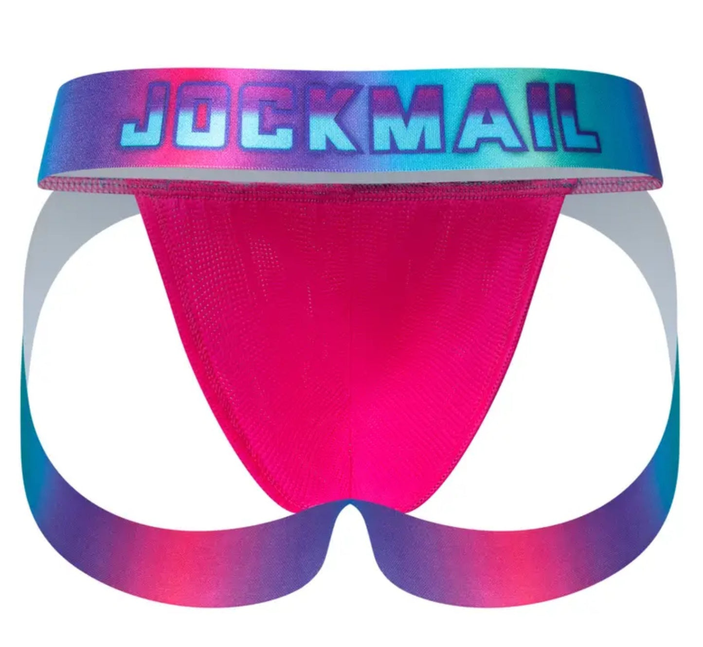 Pink Multicolor Band Jockmail Jockstrap