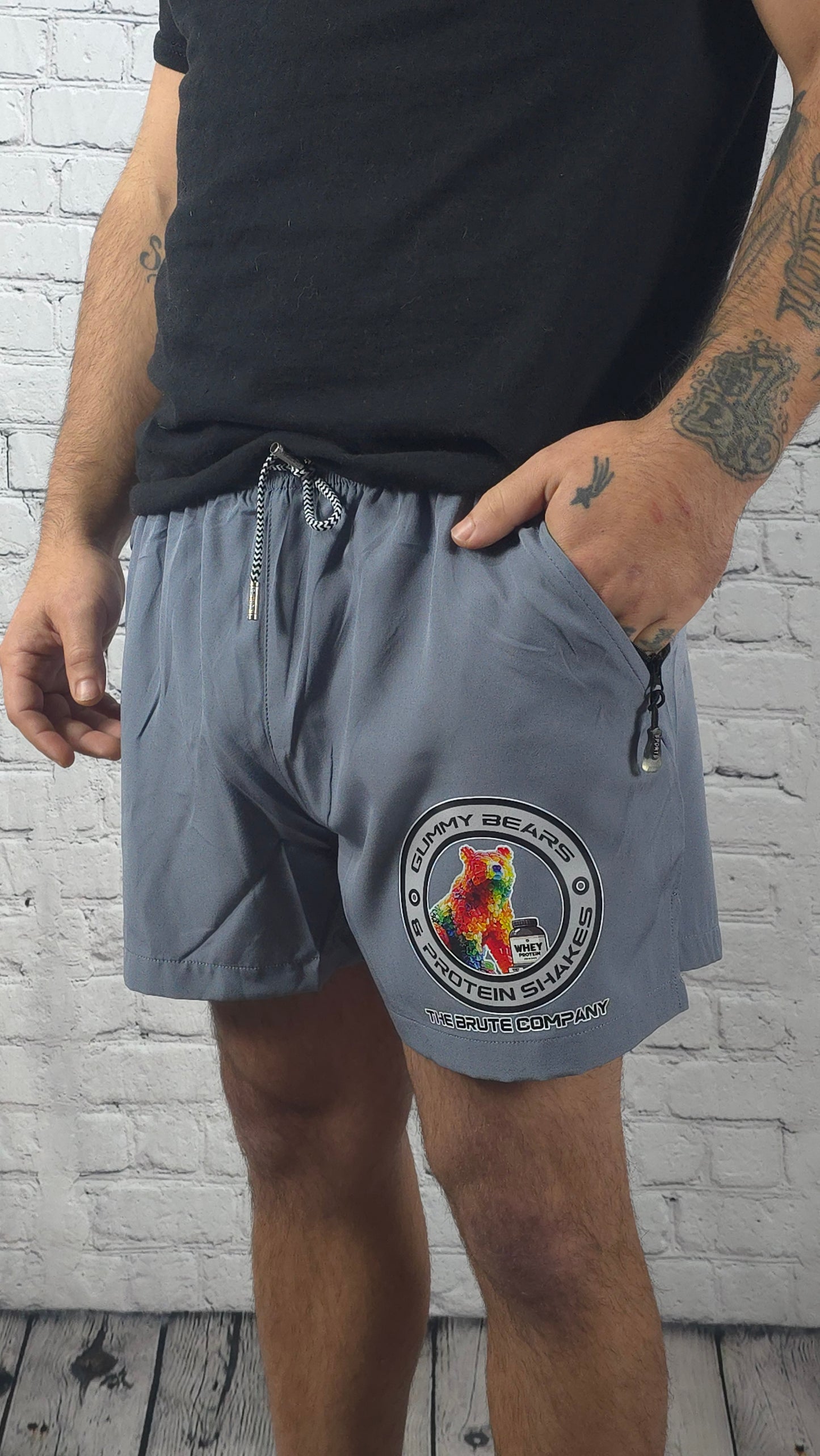 "GUMMY BEAR & PROTEIN SHAKES" Shorts