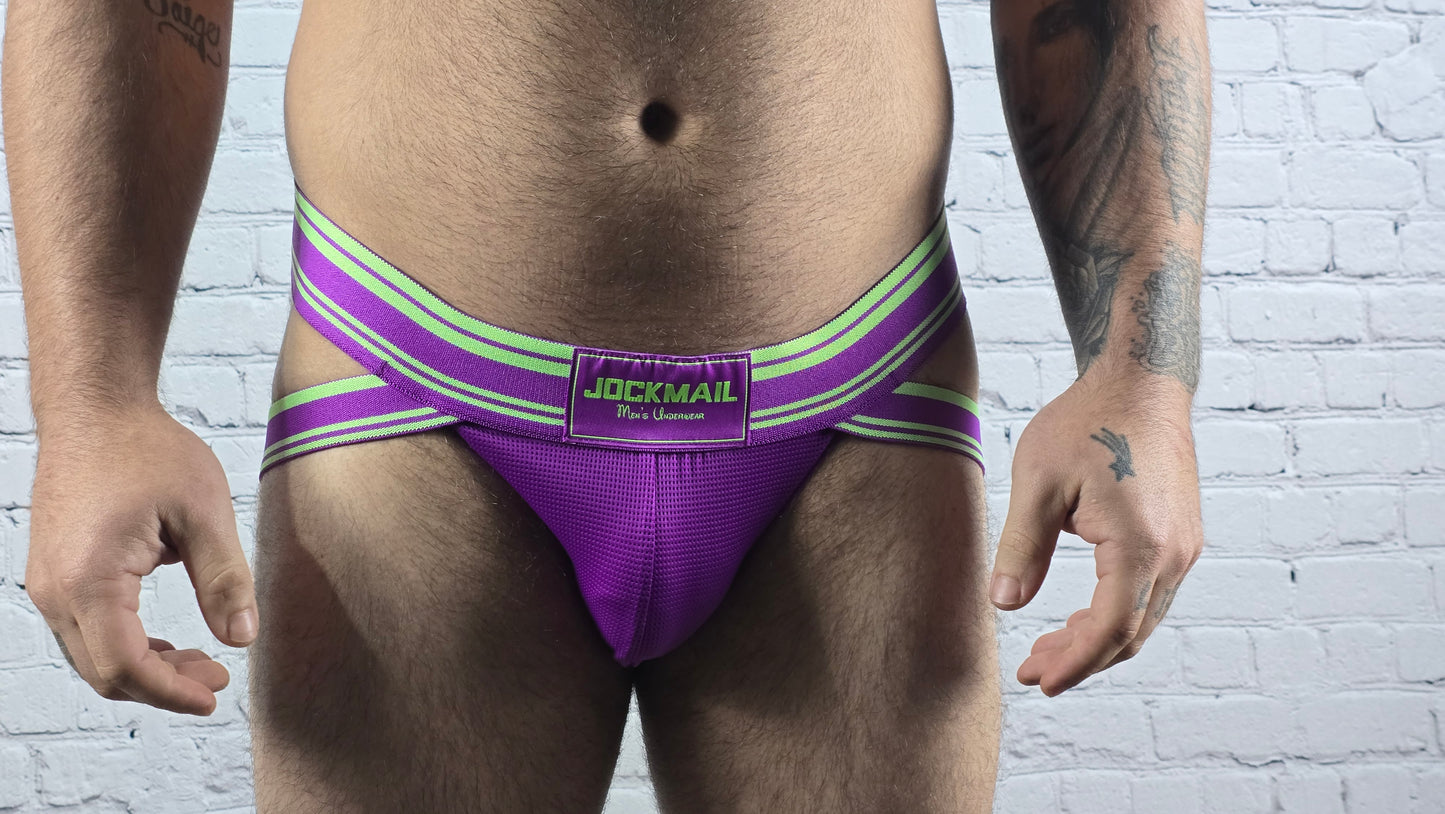Purple & Green Jockmail Jockstrap