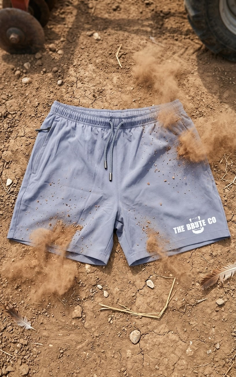 Gray "The Brute Co Logo" Lifting Shorts