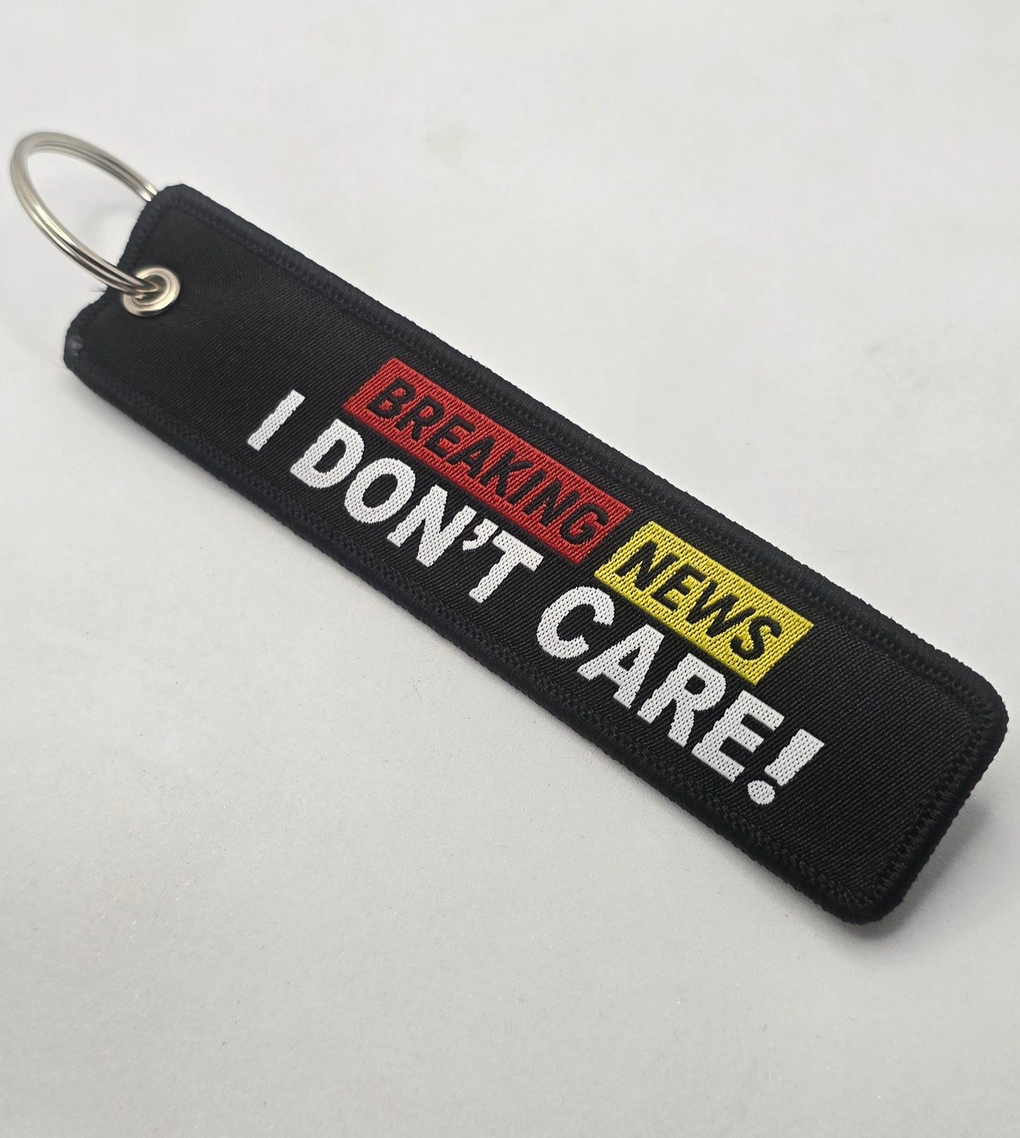 "BREAKING NEWS I DON'T CARE" Airline Bag Tag