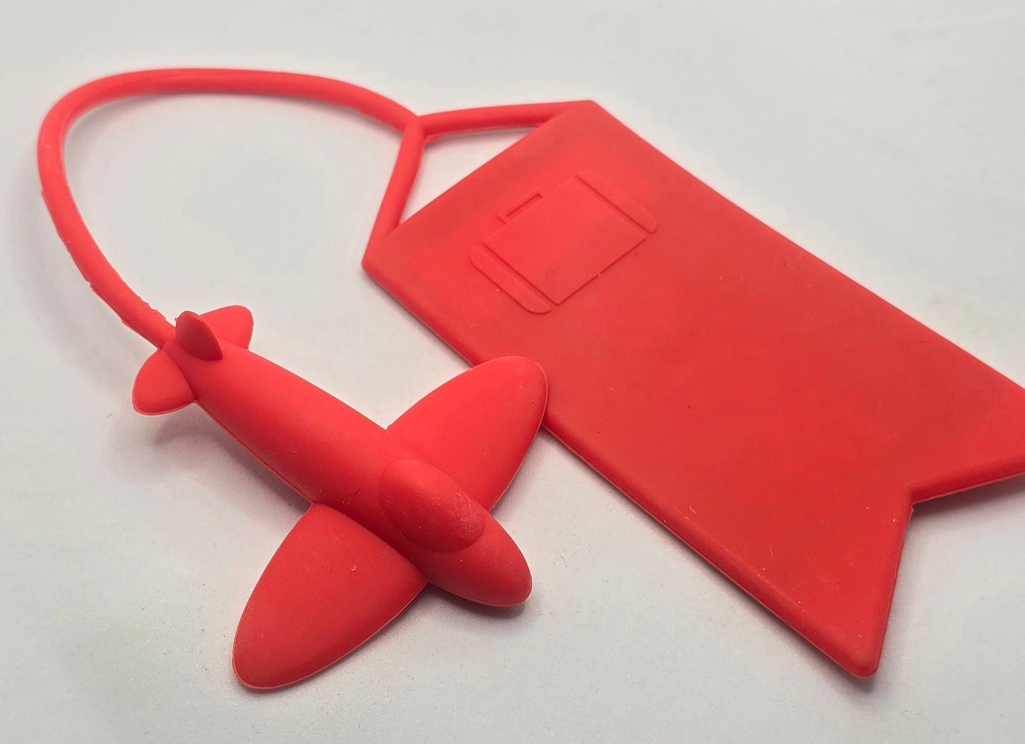 "Bon Voyage Silicone Red Plane" Airline Bag Tag