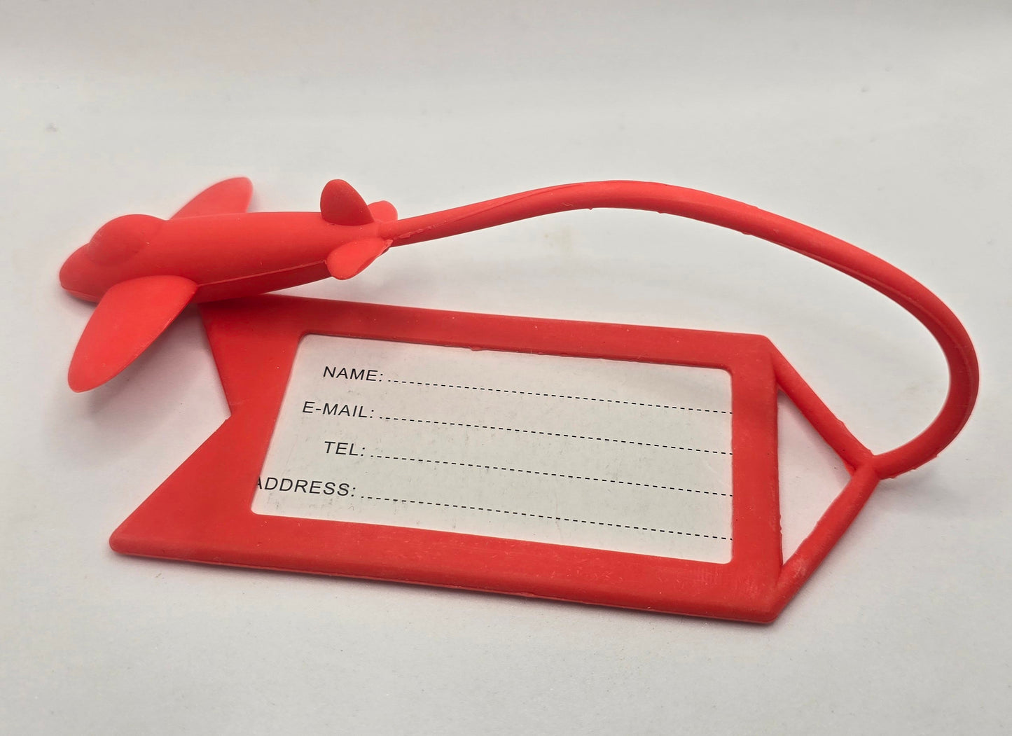 "Bon Voyage Silicone Red Plane" Airline Bag Tag