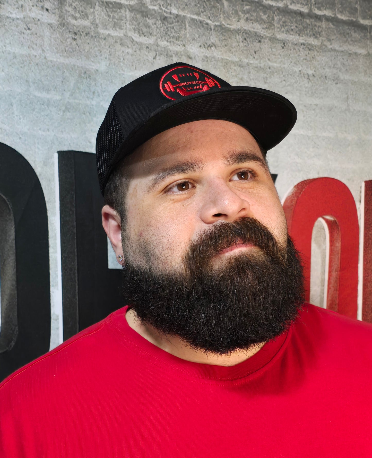 Brute Co Round Red and Black Logo Snapback