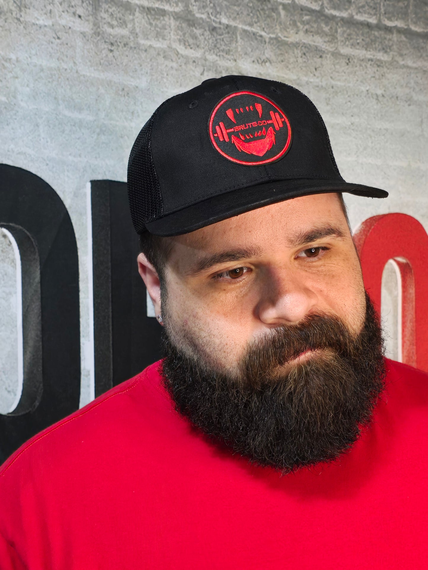 Brute Co Round Red and Black Logo Snapback