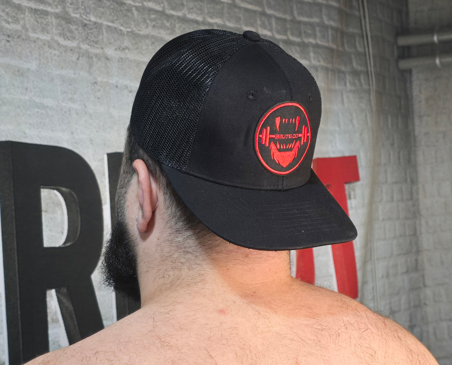 Brute Co Round Red and Black Logo Snapback
