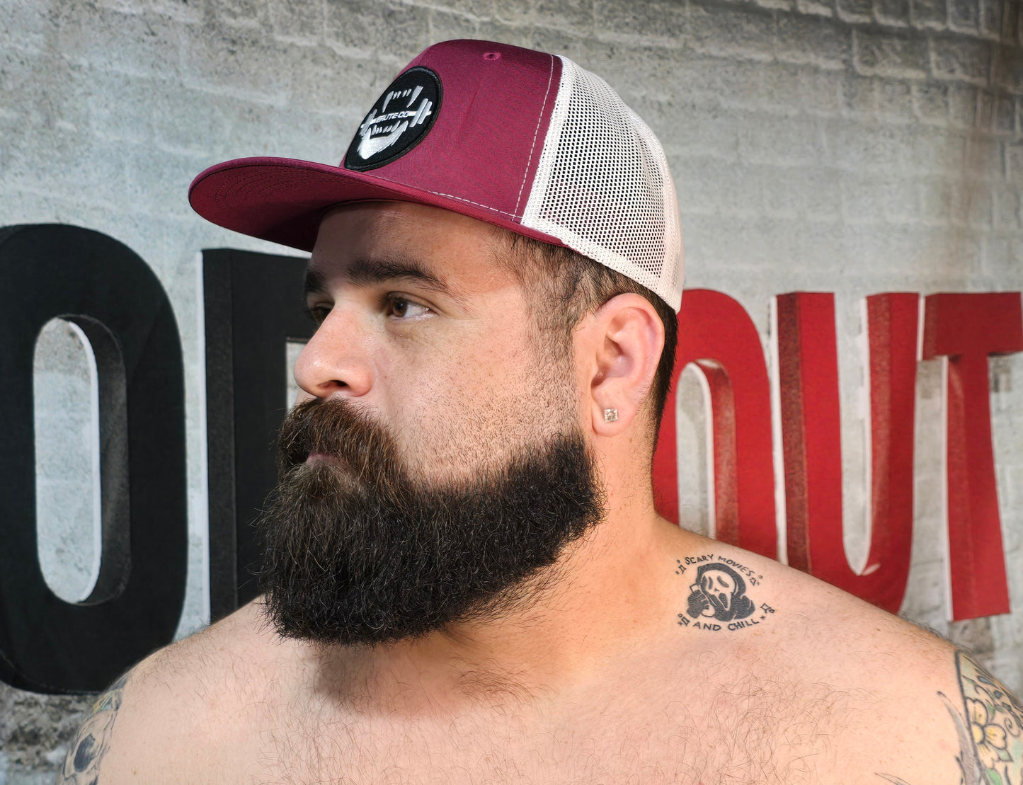 Brute Co Round Red and Black Logo Snapback