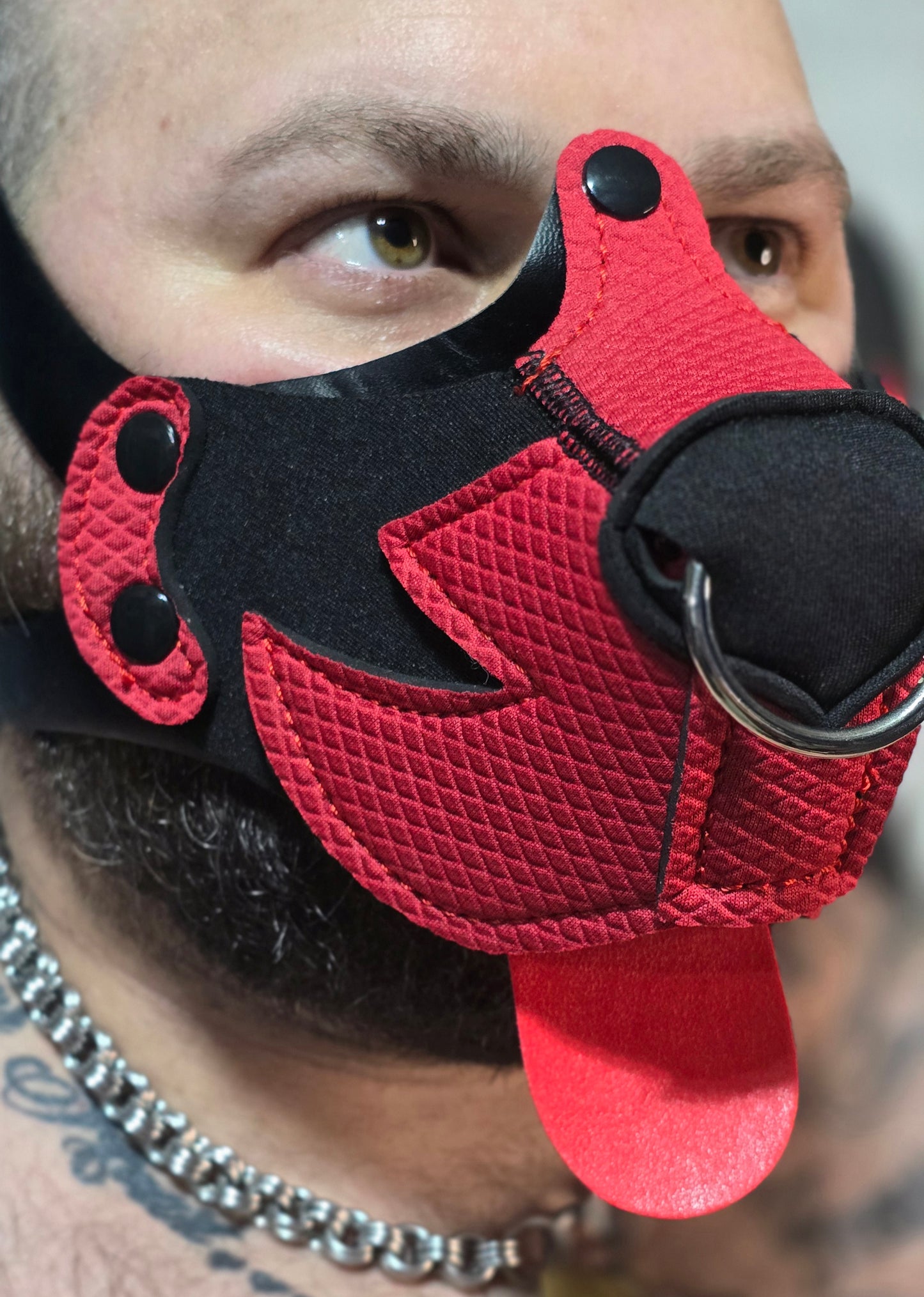 "Bear Hunter" Red and Black Puppy Hood