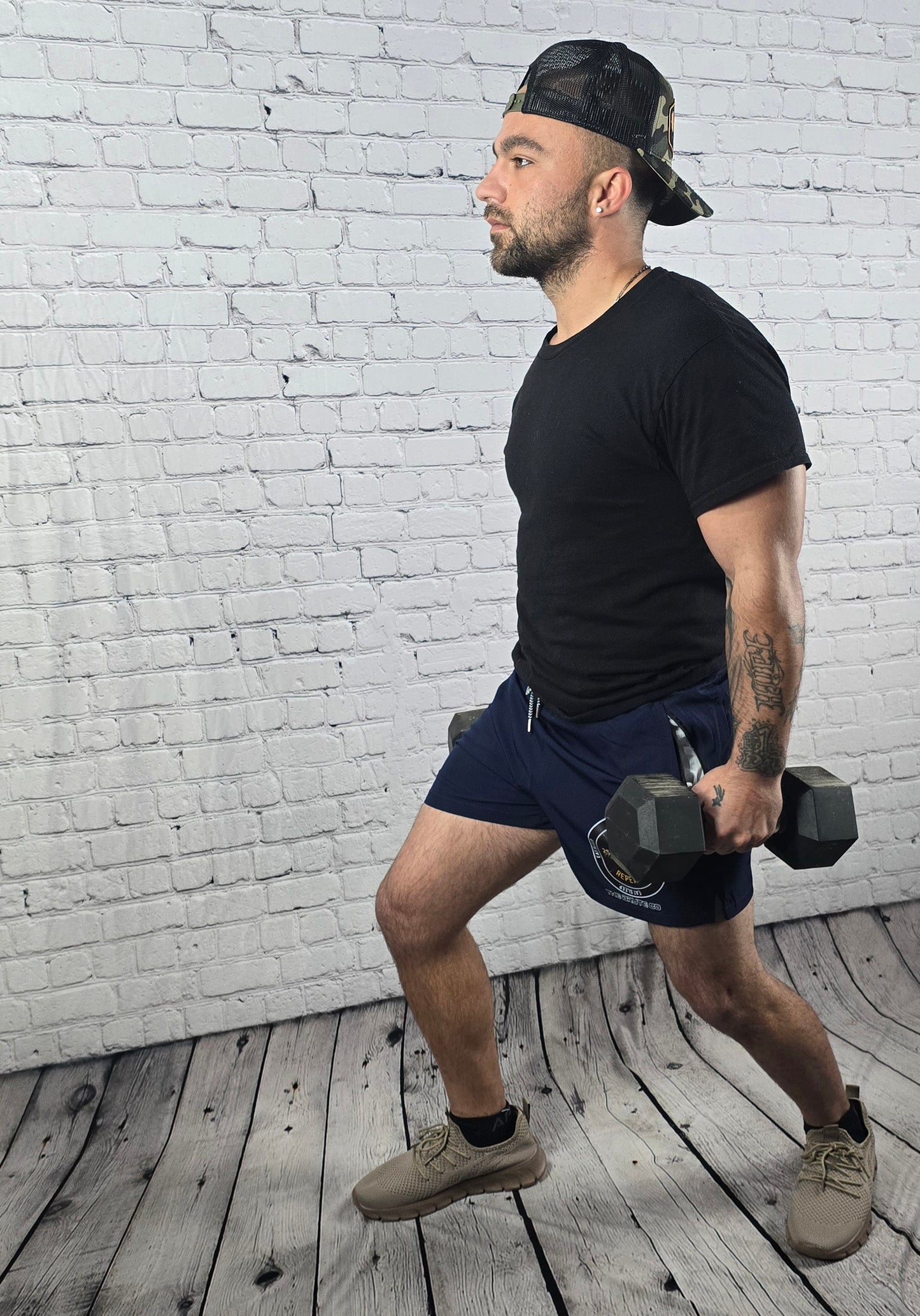 "SQUAT REPEAT PEACH" Shorts