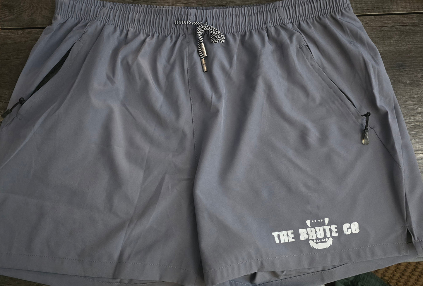 Gray "The Brute Co Logo" Lifting Shorts