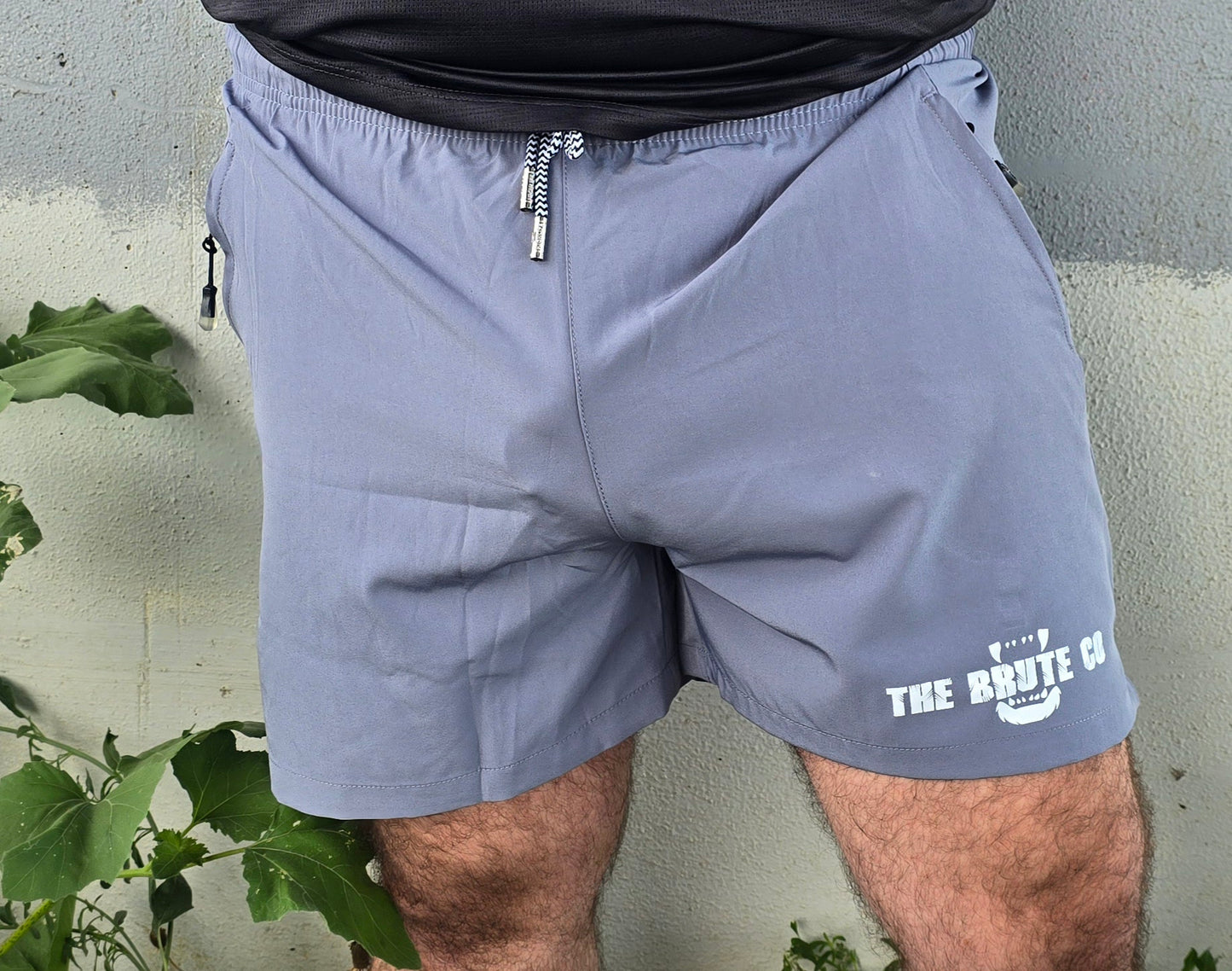 Gray "The Brute Co Logo" Lifting Shorts