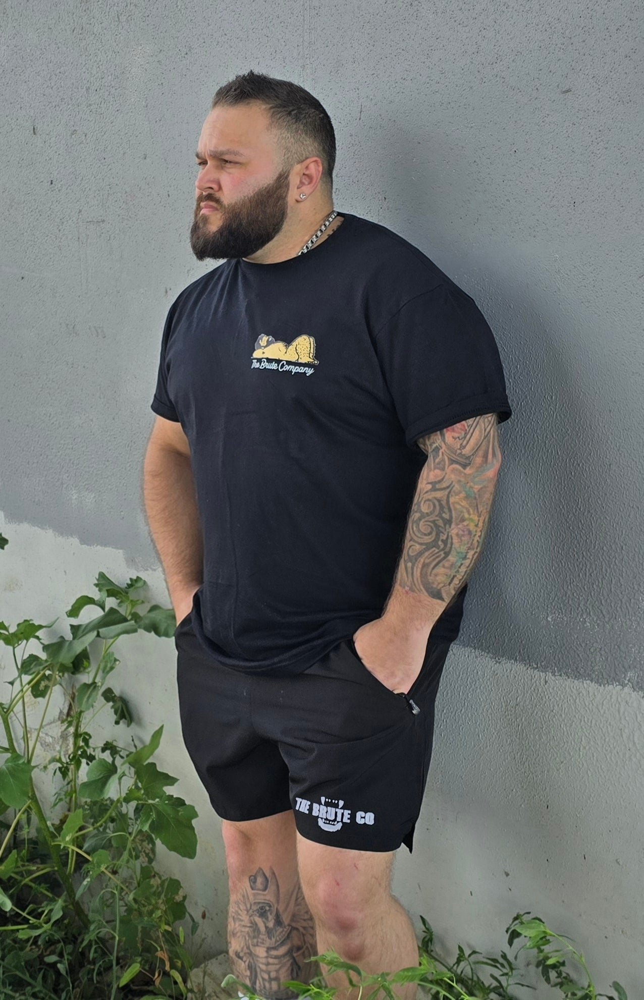 Black "The Brute Co Logo" Lifting Shorts