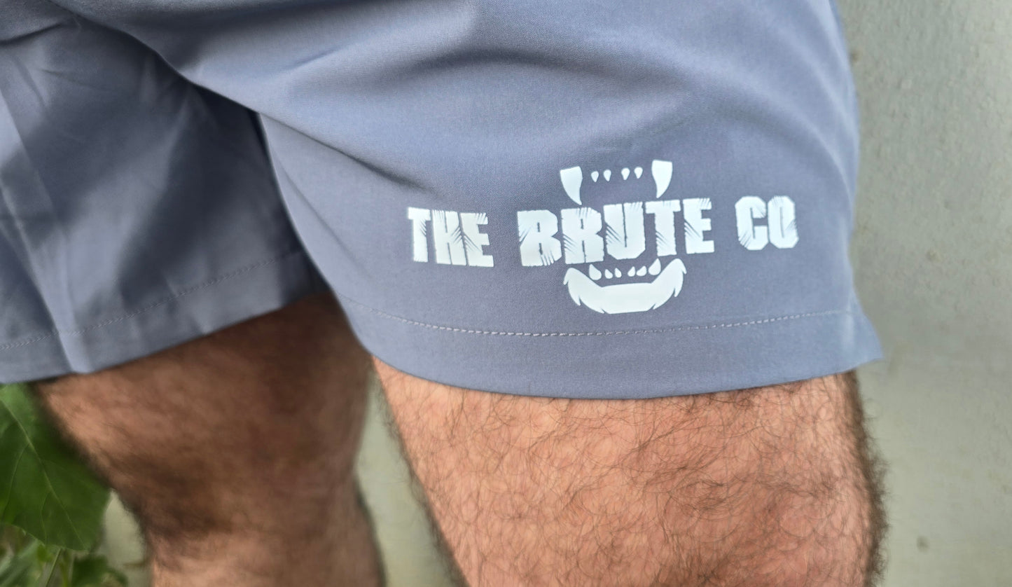 Gray "The Brute Co Logo" Lifting Shorts